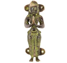 Black Brass Lady Standing Door Handle
