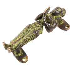 Black Brass Lady Standing Door Handle