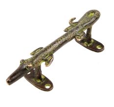 Black Green Brass Crocodile Door Handles