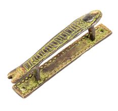 Green Indian Brass Fish Door Handle