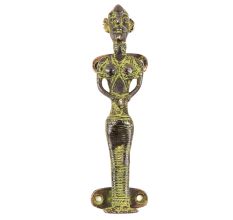 Brass Metal Door Handle Tribal Man Design