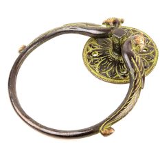 Brass Alloy Door Handle Ring Flanked