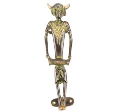 Dhokra Brass Man with Drum Door Handle