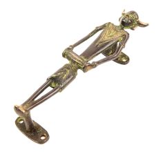 Dhokra Brass Man with Drum Door Handle