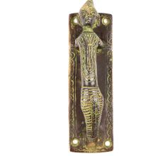 Black Green Tribal Man Standing Door Handle