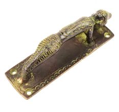 Black Green Tribal Man Standing Door Handle