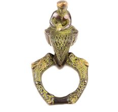 Black Brass Elephant Face Ring Door Knocker