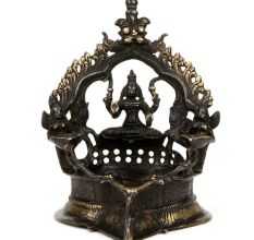 Hindu Bronze Ethnic Oil Lamp Deepalakshmi
