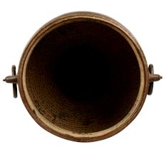 Indian brass Water Vessel with Heavy, Chased Rim with Large Ring Handles