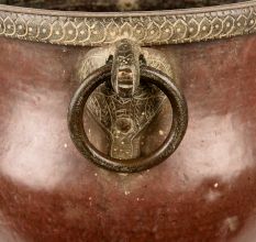 Large South Indian Hammered brass Water Storage Pot / Planter