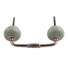 Sage Green Etched Dot Ceramic Bridge Handle