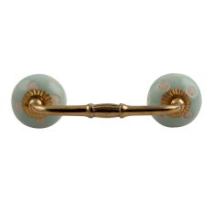 Sage Green Etched Dot Ceramic Bridge Handle