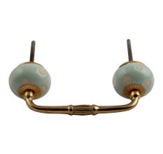 Sage Green Etched Dot Ceramic Bridge Handle