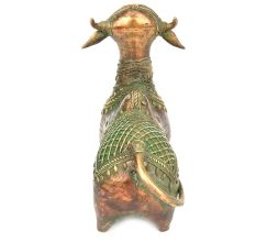 Brass Nandi Bull Sitting Statue