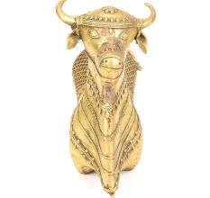Brass Shiv Nandi (Dhokra Craft) Statue