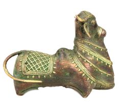 Sitting Nandi Brass Figurine in Brass