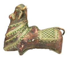 Sitting Nandi Brass Figurine in Brass
