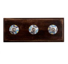 Blue Angel Ceramic Wooden Hooks