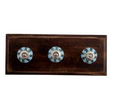 Green Grass Ceramic Wooden Hooks