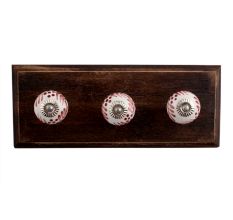 Light Brown Leaf Ceramic Wooden Hooks