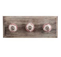 Light Brown Leaf Ceramic Wooden Hooks