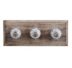 Border Ceramic Wooden Hooks