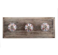 Red Season Ceramic Wooden Hooks