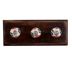 Mini Carnation Ceramic Wooden Hooks