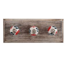 Mini Carnation Ceramic Wooden Hooks