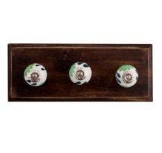 Anemone Ceramic Wooden Hooks