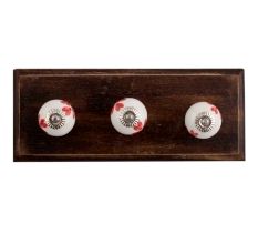 Red Heart Ceramic Wooden Hooks