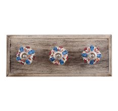 Blue Ocean Ceramic Wooden Hooks