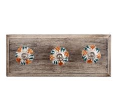 Caramel Plant Ceramic Wooden Hooks