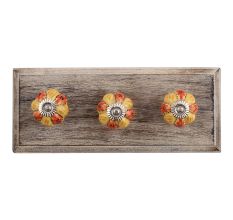 Red Berry Ceramic Wooden Hooks