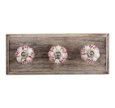 Silhouetted Brown Ceramic Wooden Hooks