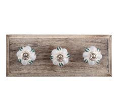 Light Blue Ceramic Wooden Hooks