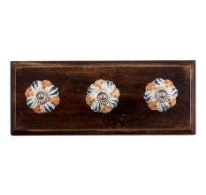 Light Caramel Ceramic Wooden Hooks