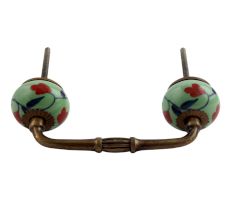 Red Anthurium Ceramic Bridge Handle