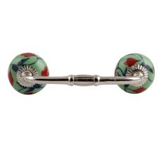 Red Anthurium Ceramic Bridge Handle