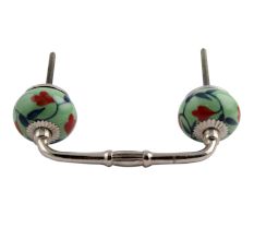 Red Anthurium Ceramic Bridge Handle