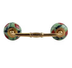 Red Anthurium Ceramic Bridge Handle