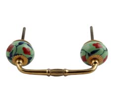 Red Anthurium Ceramic Bridge Handle