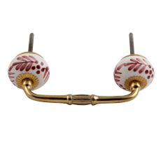 Light Brown Leaf Ceramic Bridge Handle