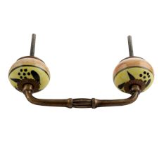 Black Leaf Ceramic Bridge Handle