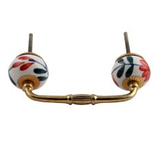 Mini Carnation Ceramic Bridge Handle