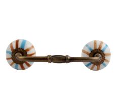 Blue Brown Rays Ceramic Bridge Handle