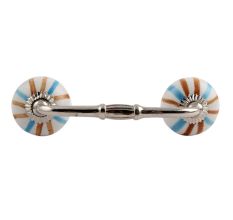 Blue Brown Rays Ceramic Bridge Handle
