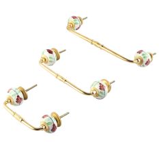Cherry Lily Ceramic Bridge Handle