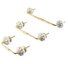 Blue Lotus Ceramic Bridge Handle