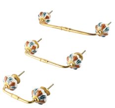 Light Caramel Plant Ceramic Bridge Handle